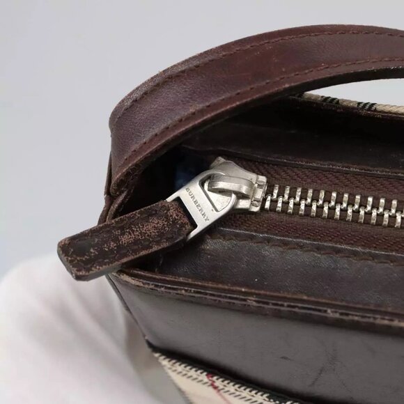 BURBERRY Nova Check Shoulder Bag Canvas Beige Authentic - Picture 5 of 16